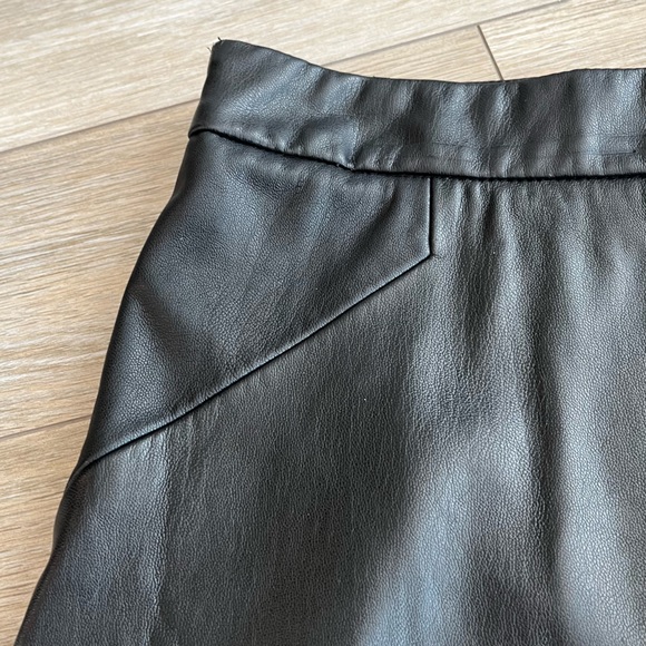 ZARA Black Faux Leather Pencil Skirt, Vegan, XL - Picture 3 of 12